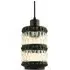 Can Shaped Pendant Shade with Diamond Buttons - Black