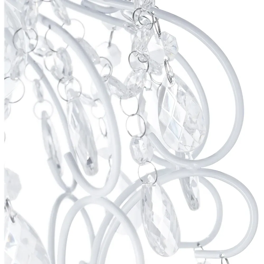 Chandelier Pendant Shade with Acrylic Droplets - White