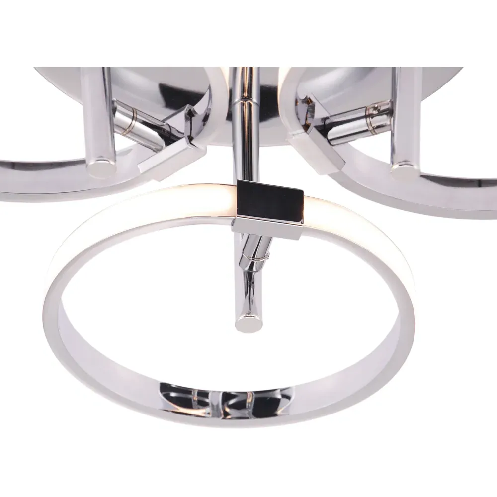 Chrome 3-Ring LED Ceiling Light - Silver