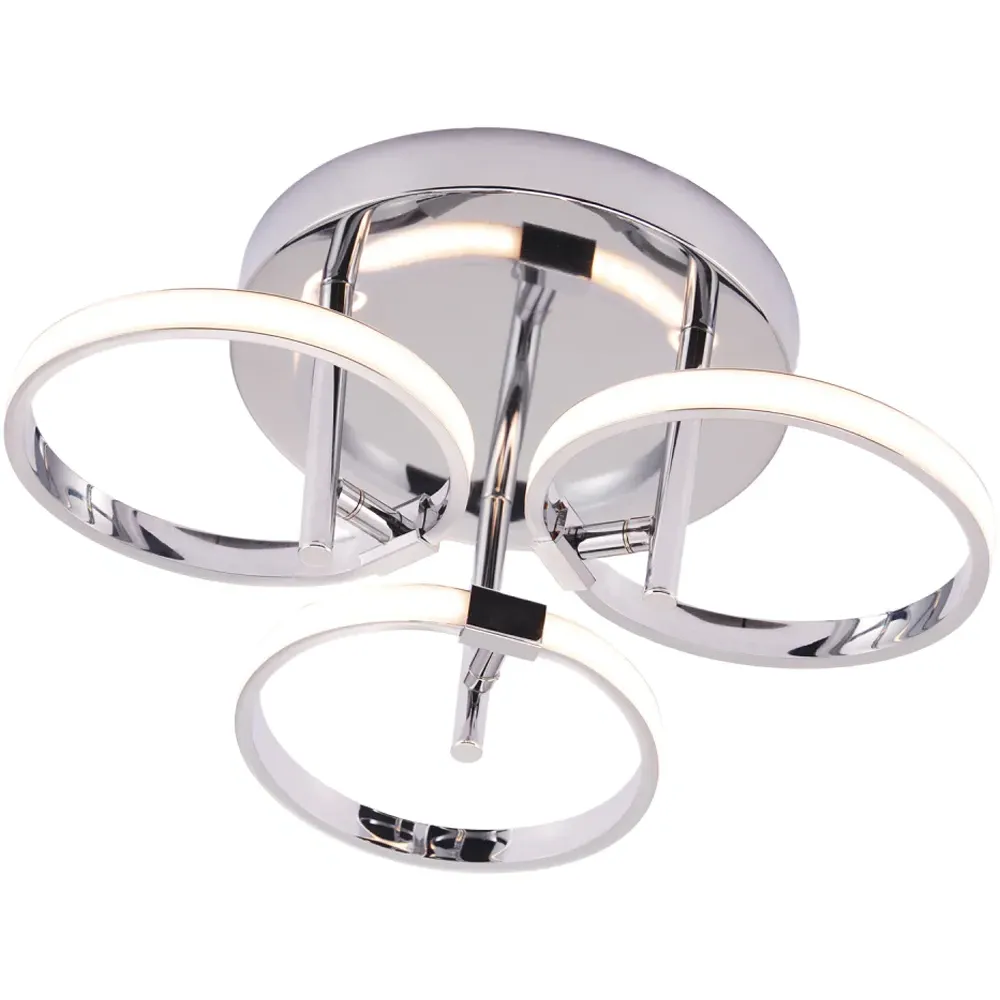 Chrome 3-Ring LED Ceiling Light - Silver