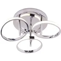 Chrome 3-Ring LED Ceiling Light - Silver