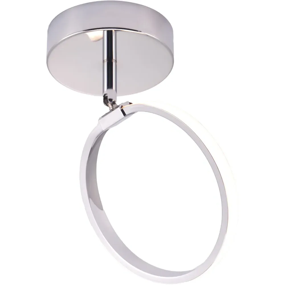 Chrome Halo Ring LED Ceiling Light - Silver image