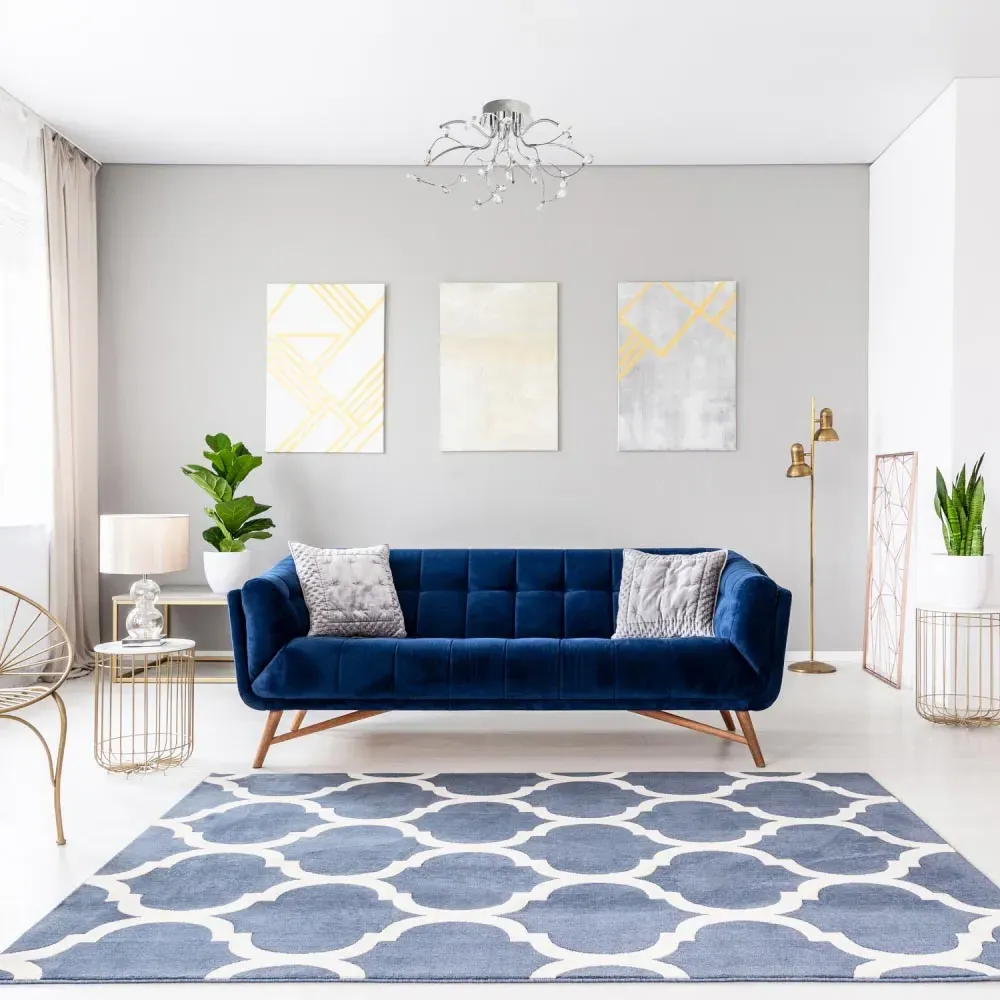 Chrome LED Ceiling Light with Crystal Droplets - Silver