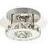 Chrome Round LED Ceiling Light with Crystal Glass - Silver