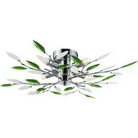 Chrome Semi Flush Ceiling Light - Green