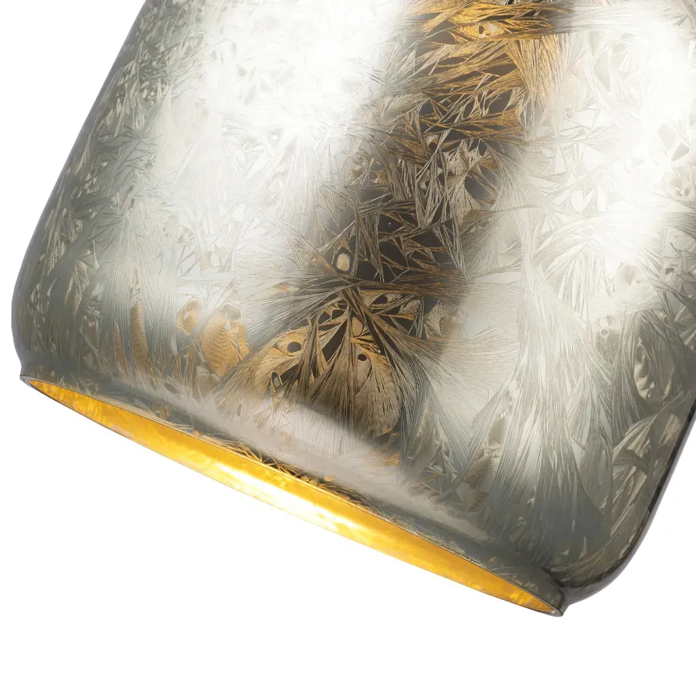 Chunky Glass Pendant Shade - Silver