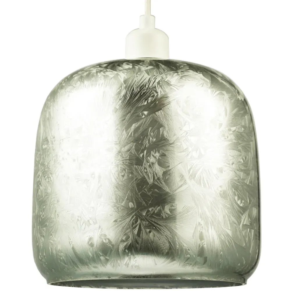 Chunky Glass Pendant Shade - Silver image