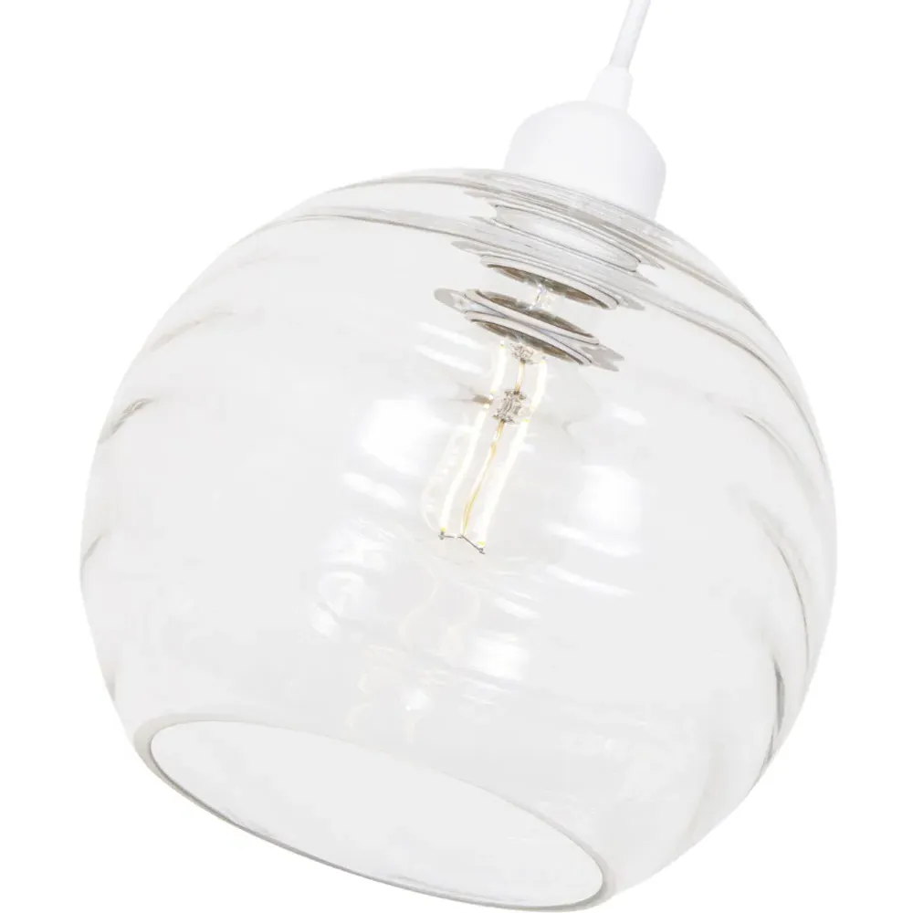 Circular Ribbed Glass Pendant Shade - Clear