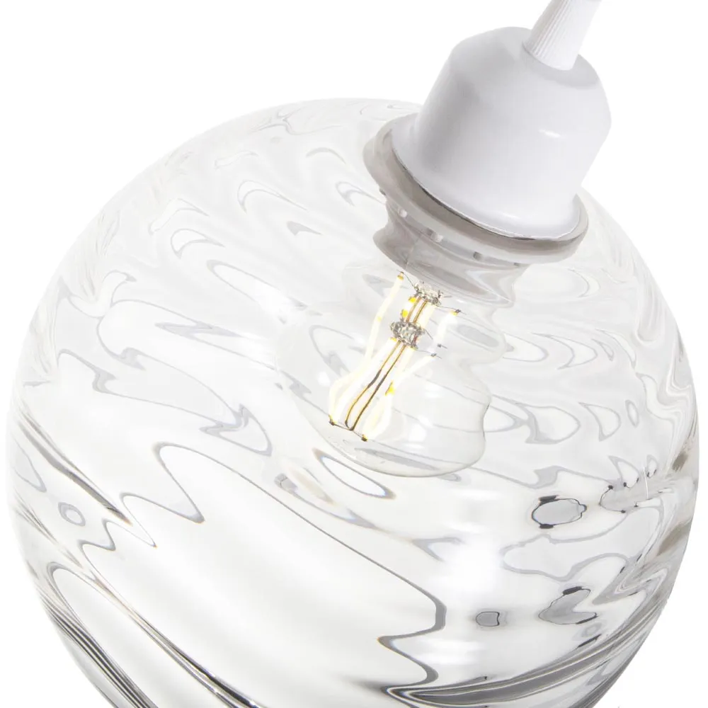 Circular Ribbed Glass Pendant Shade - Clear