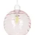 Circular Ribbed Glass Pendant Shade - Pink