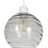 Circular Ribbed Glass Pendant Shade - Smoked Grey