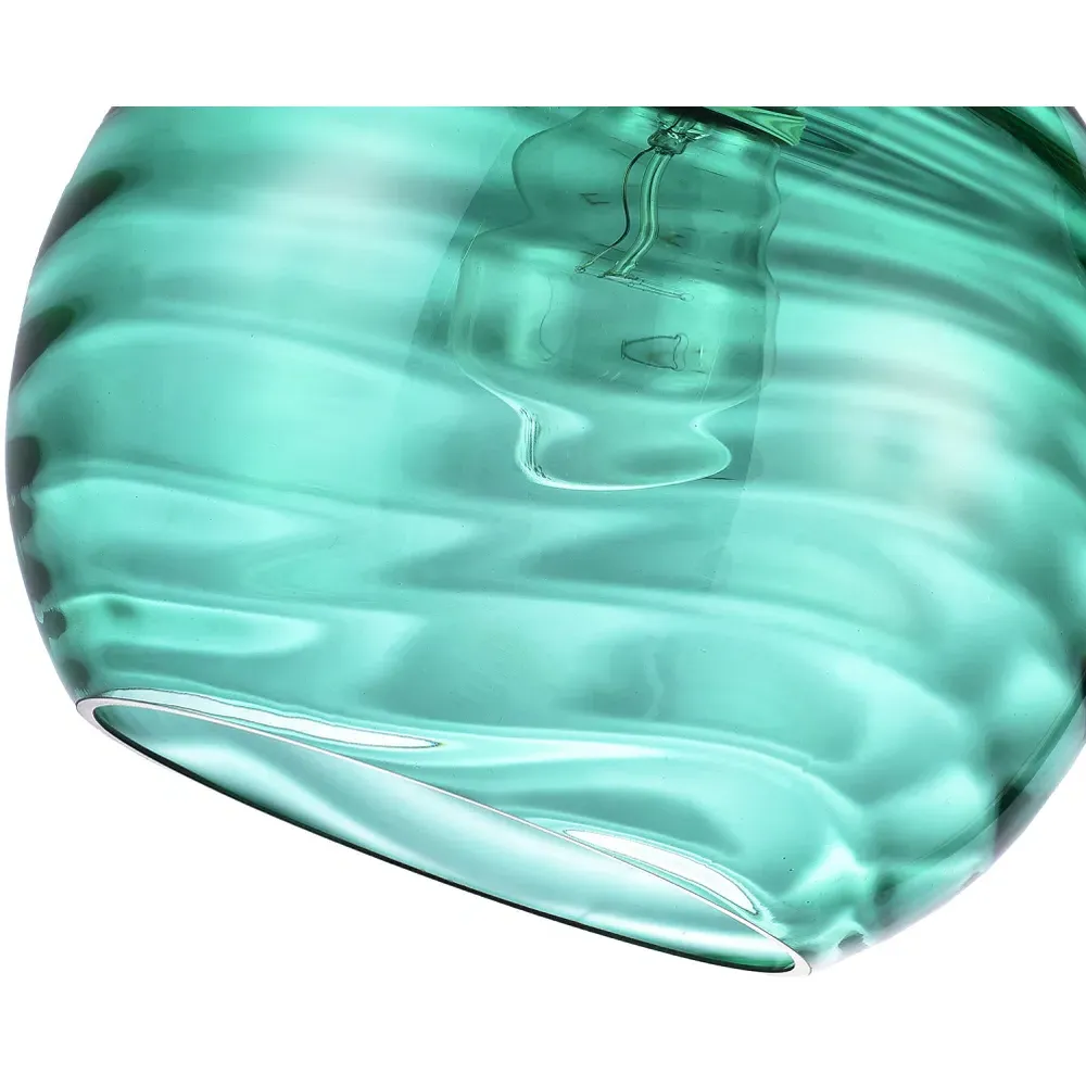 Circular Ribbed Pendant Shade - Emerald Green, Glass