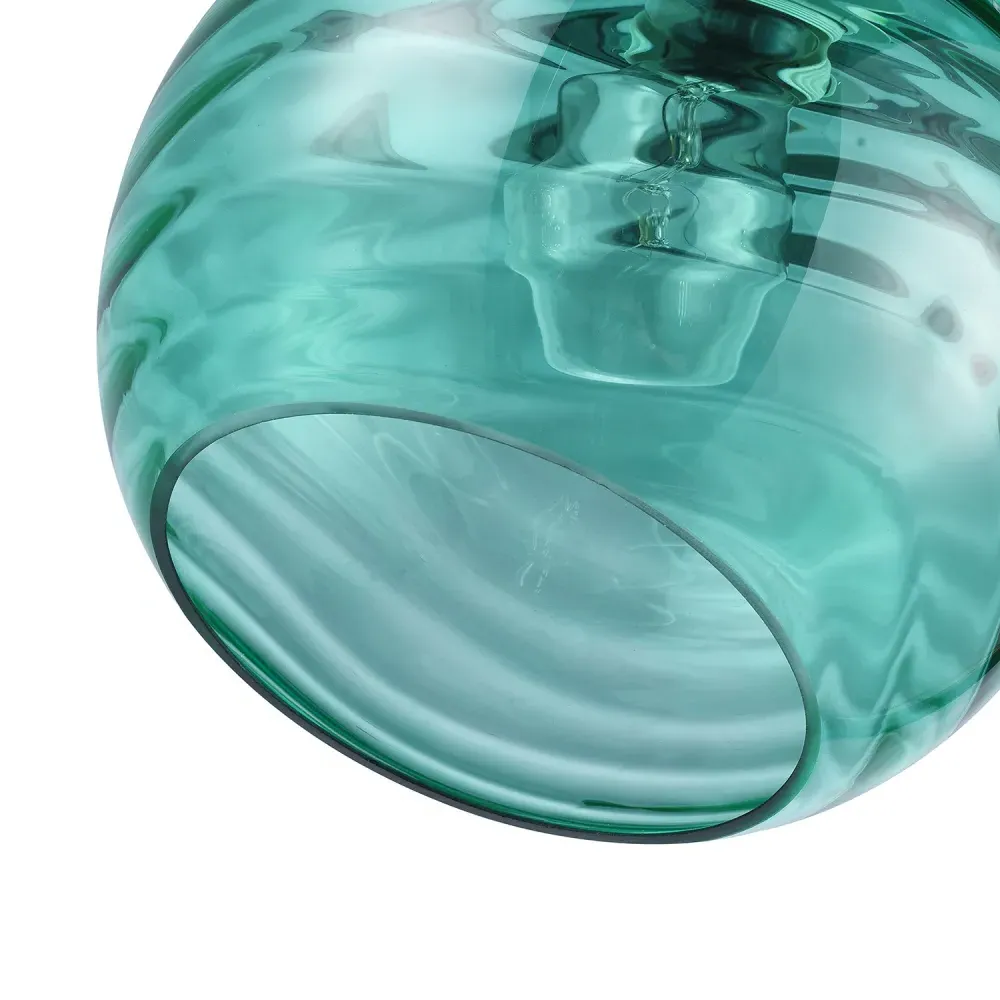 Circular Ribbed Pendant Shade - Emerald Green, Glass