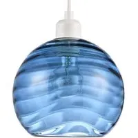 Circular Ribbed Pendant Shade - Midnight Blue, Glass