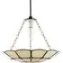 Circular Tiffany Stained Glass Pendant Shade - Cream, Glass