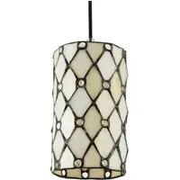 Cream Amber Tiffany Glass Pendant Lamp Shade - Yellow