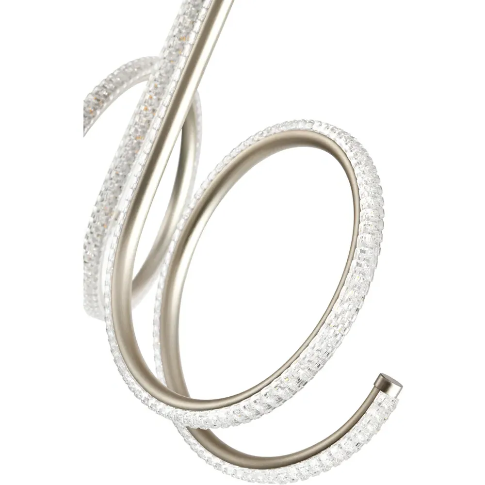 Curling Ring LED Ceiling Light with Crystal Effect - Silver