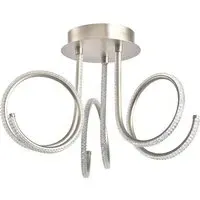 Curling Ring LED Ceiling Light with Crystal Effect - Silver