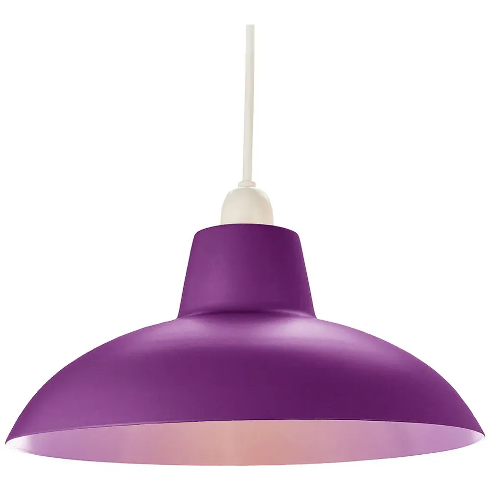 Curved Metal Ceiling Pendant Light Shade - Purple