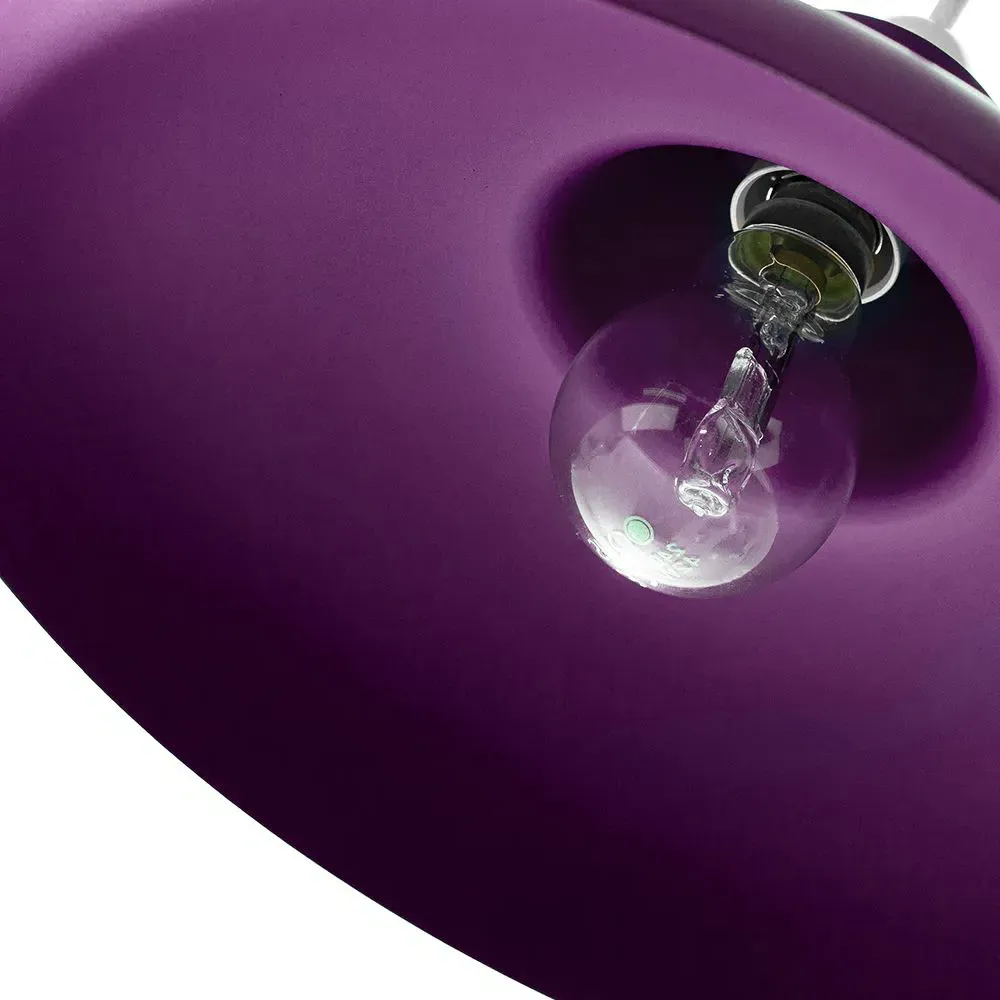 Curved Metal Ceiling Pendant Light Shade - Purple