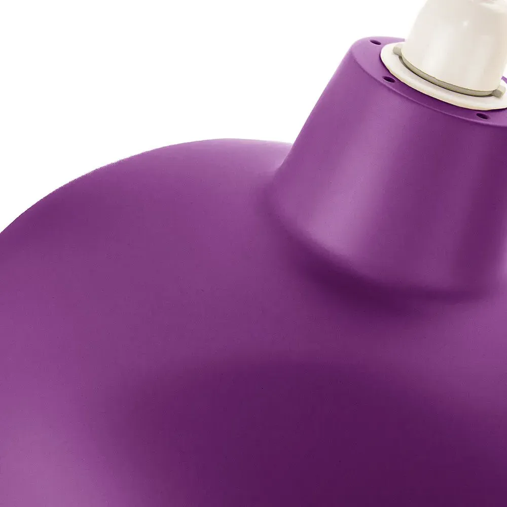 Curved Metal Ceiling Pendant Light Shade - Purple