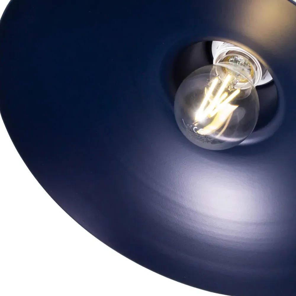 Curved Metal Pendant Shade - Blue