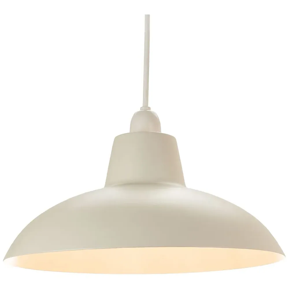 Curved Metal Pendant Shade - Cream