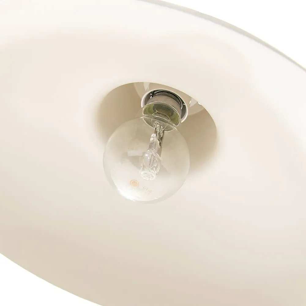 Curved Metal Pendant Shade - Cream