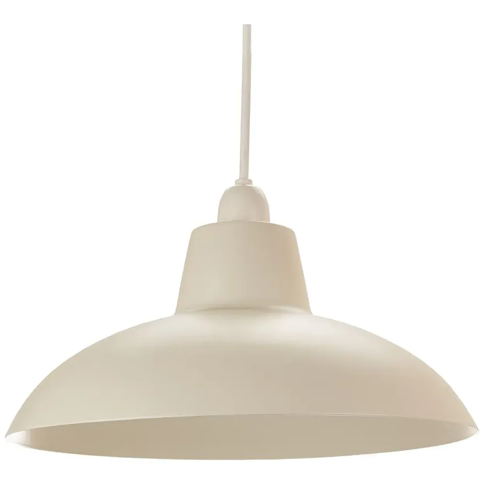 Curved Metal Pendant Shade - Cream