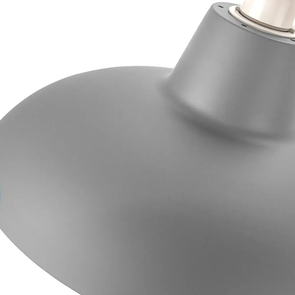 Curved Metal Pendant Shade - Grey