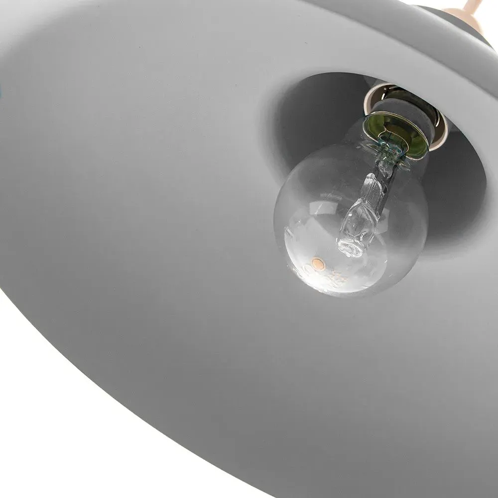 Curved Metal Pendant Shade - Grey