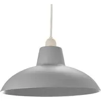 Curved Metal Pendant Shade - Grey