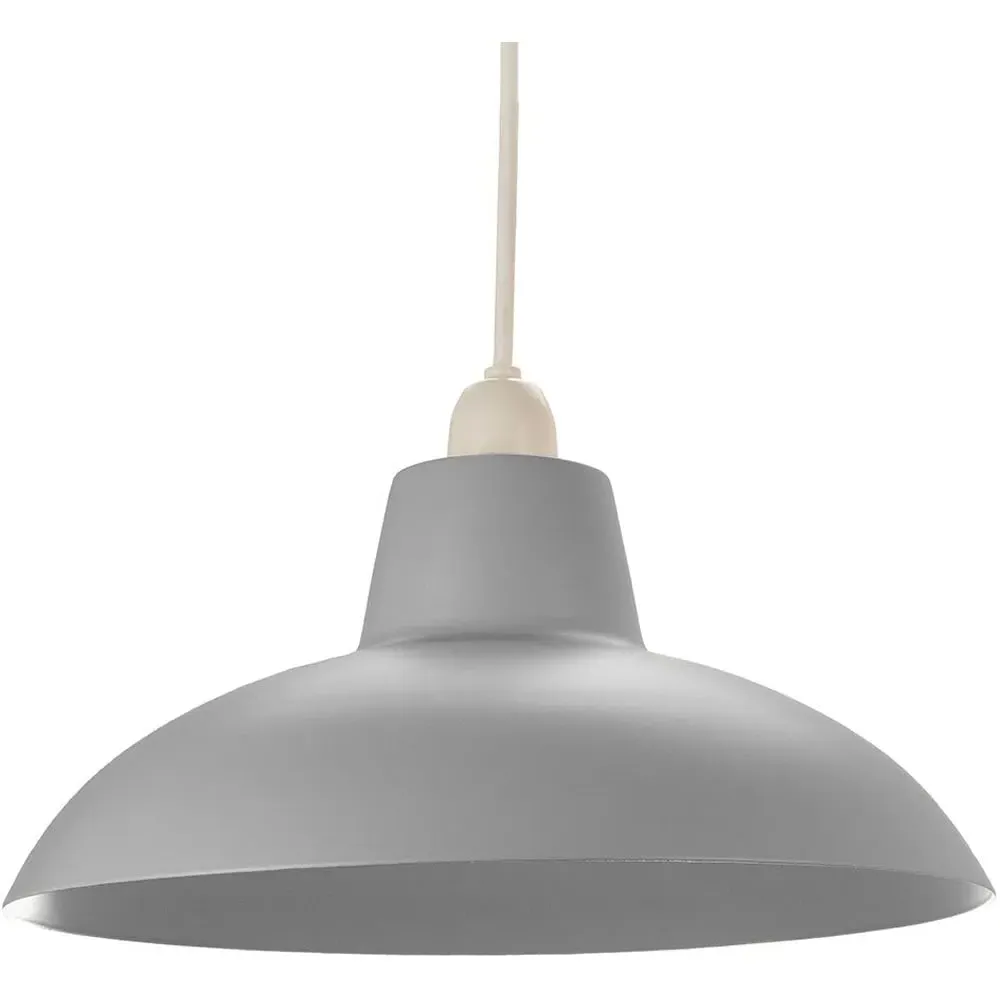 Curved Metal Pendant Shade - Grey