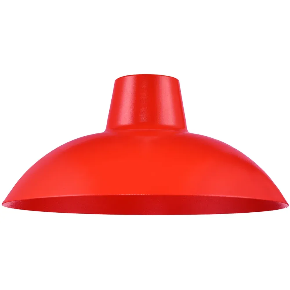Curved Metal Pendant Shade - Red