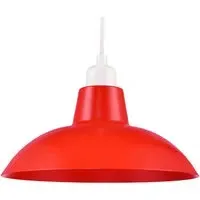 Curved Metal Pendant Shade - Red