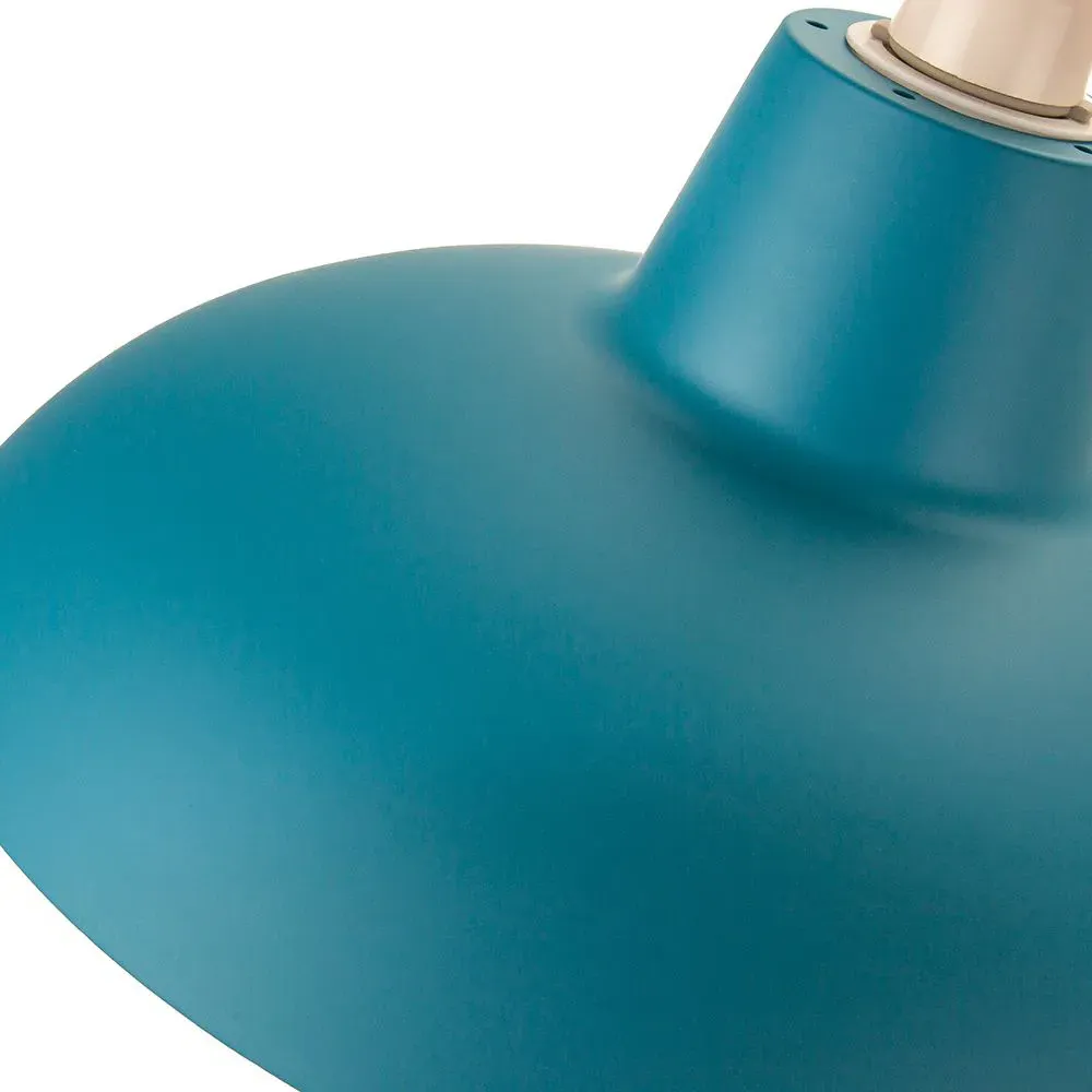 Curved Metal Pendant Shade - Teal