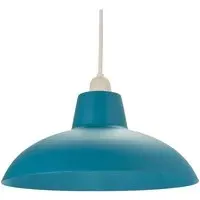 Curved Metal Pendant Shade - Teal
