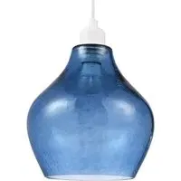 Curvy Dimpled Glass Pendant Shade - Navy Blue
