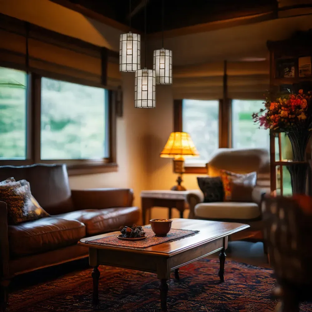 Cylindrical Tiffany Pendant Shade - Clear