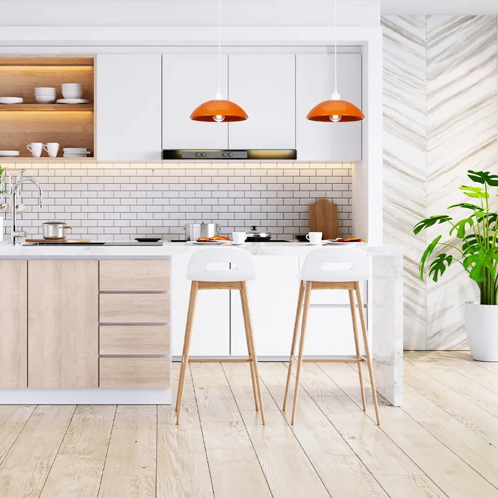 Disc Pendant Shade - Orange, Metal