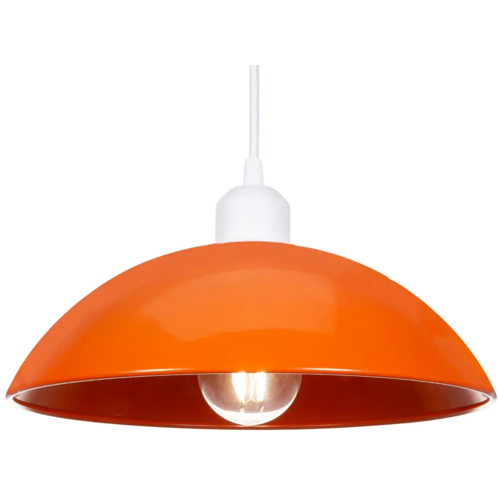 Disc Pendant Shade - Orange, Metal