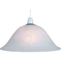 Domed Pendant Shade - White, Alabaster Glass