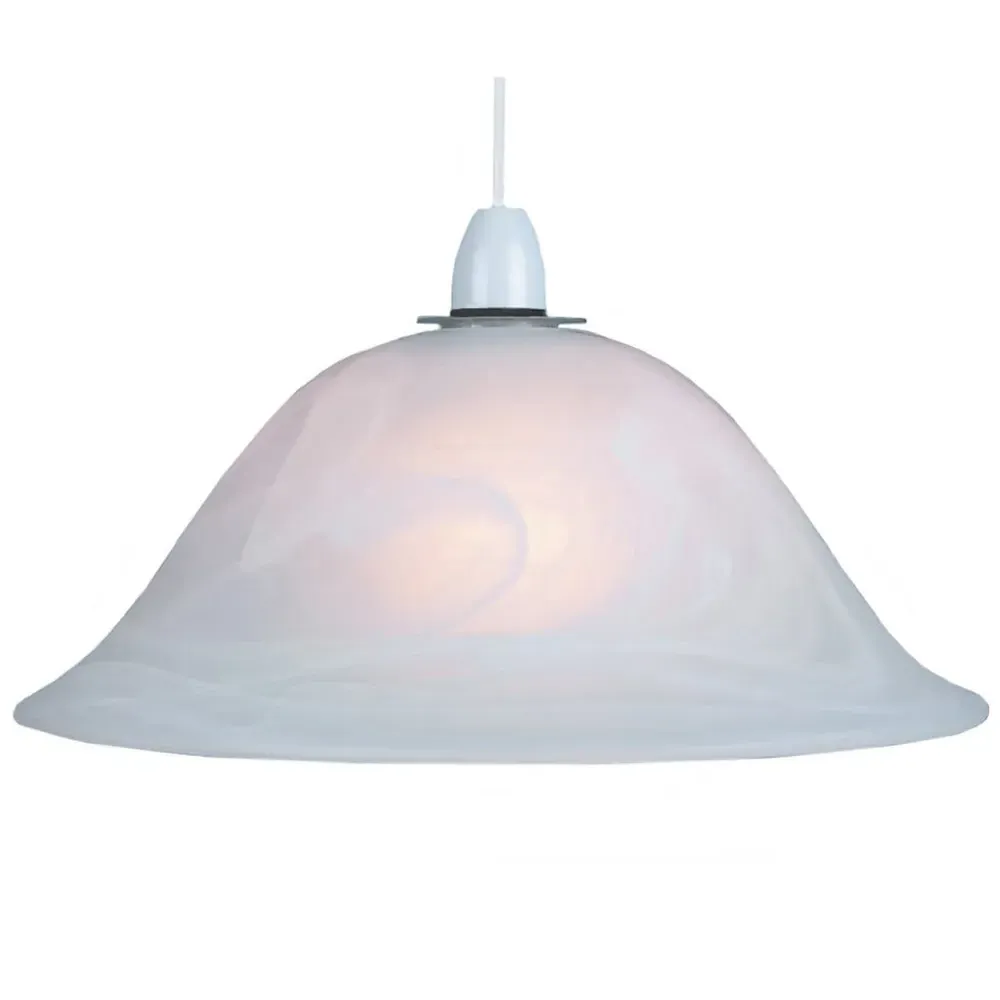 Domed Pendant Shade - White, Alabaster Glass image