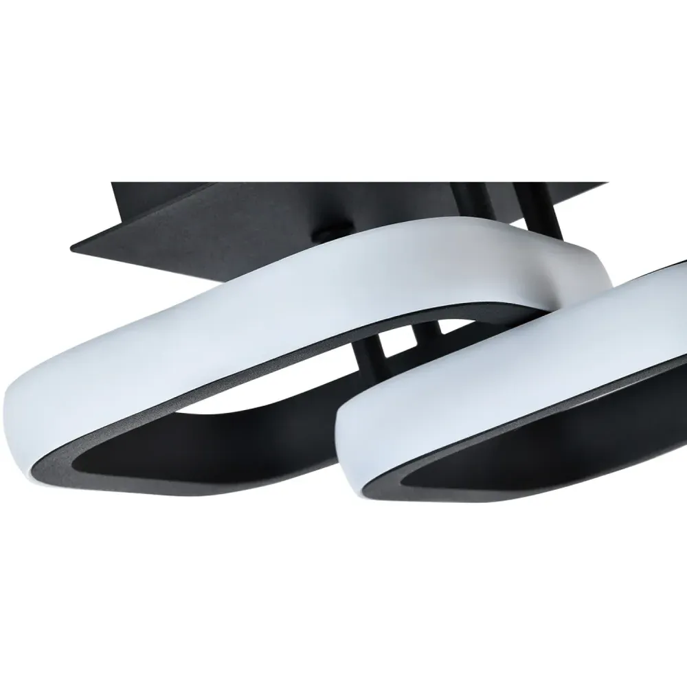 Double Head Matt Black LED Ceiling Light - Black