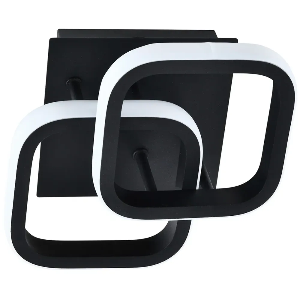 Double Head Matt Black LED Ceiling Light - Black image