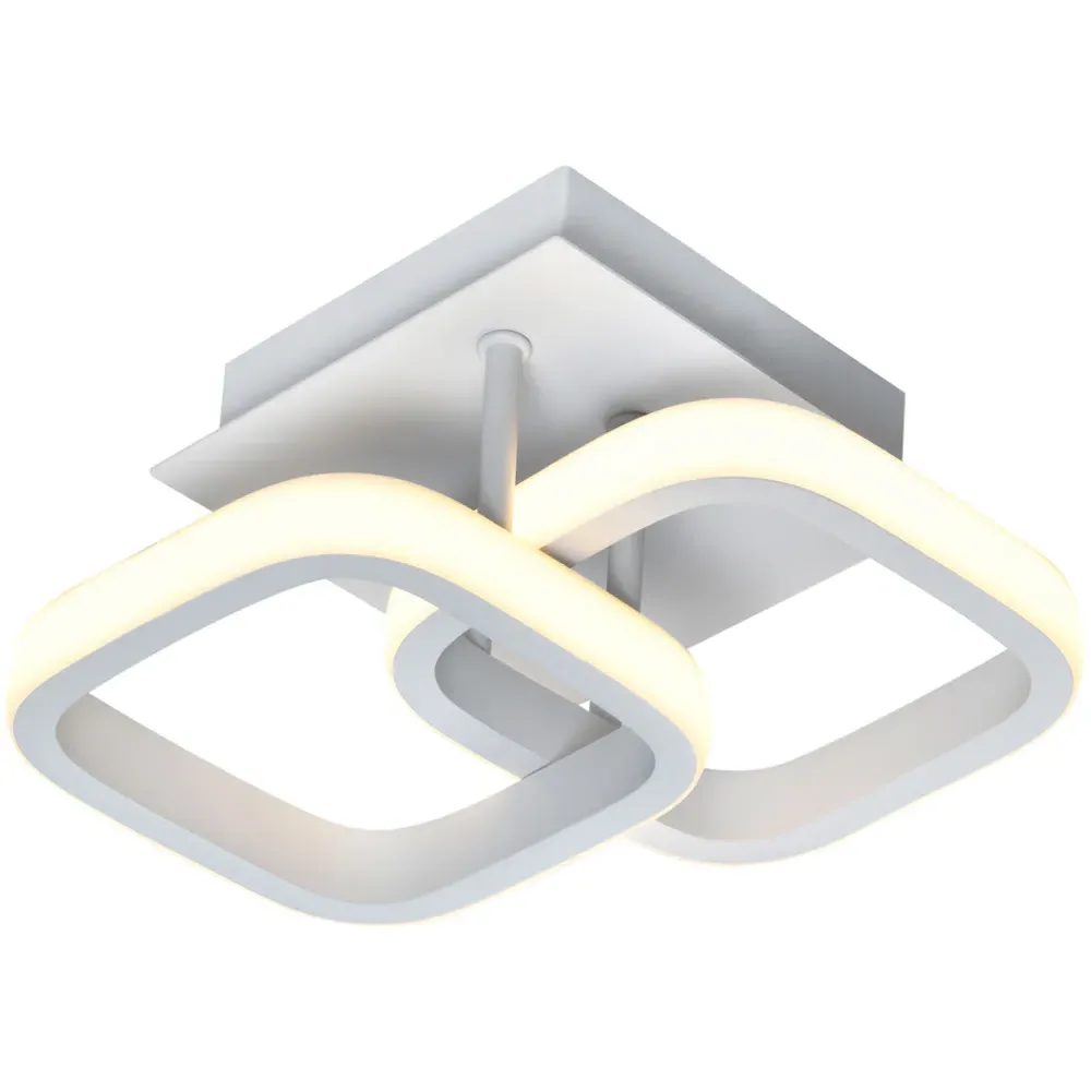 Double Head Matte White LED Ceiling Light - White