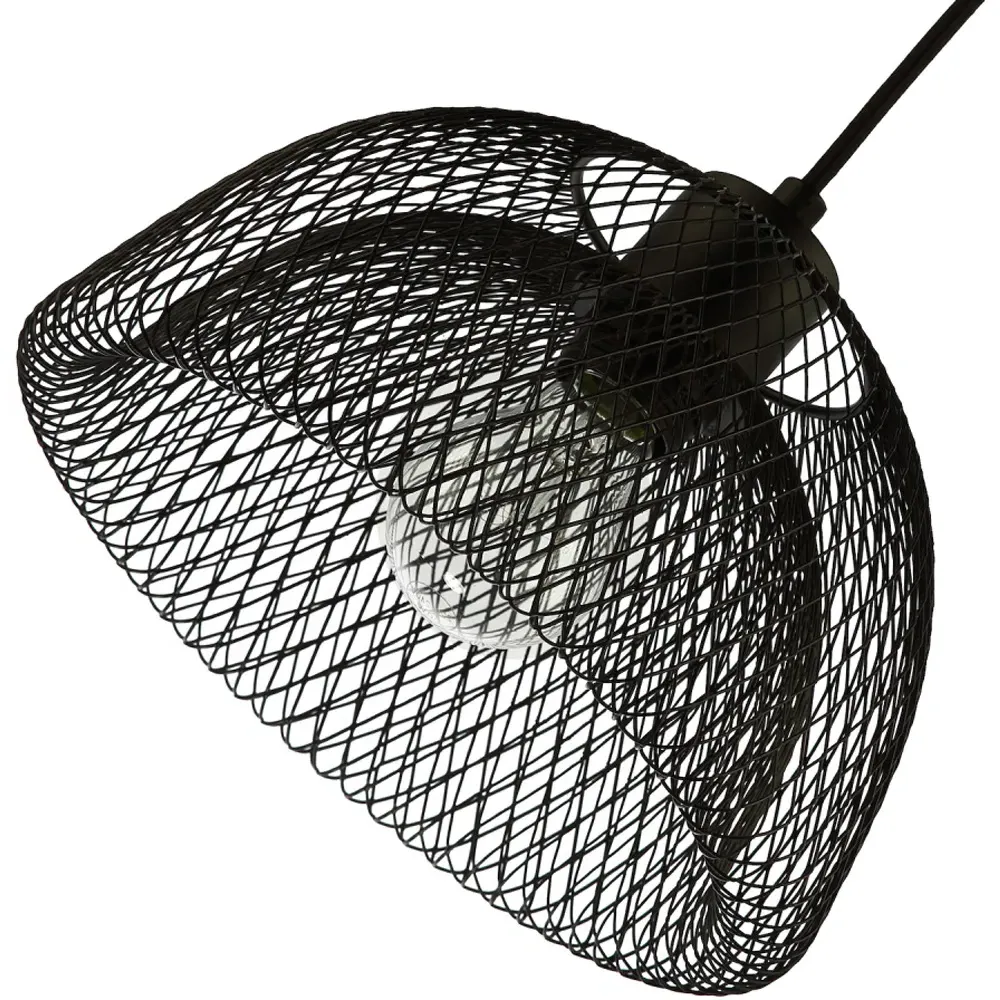 Double Mesh Wire Pendant Light Shade - Black