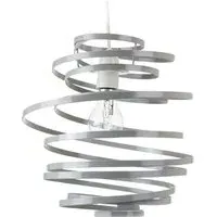 Double Ribbon Spiral Pendant Shade - Grey, Metal
