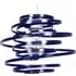 Double Ribbon Spiral Swirl Pendant Shade - Blue, Metal