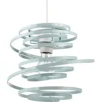 Double Ribbon Spiral Swirl Pendant Shade - Duck Egg, Metal